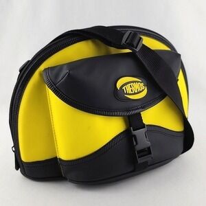 Thermos Yellow Black Crossbody Insulated Lunch  Bag Adjustable Strap